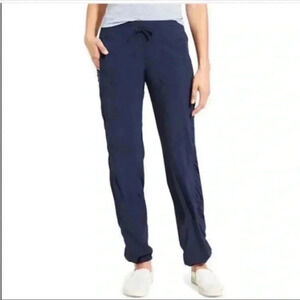 Athleta La Viva Fully Lined Studio Jogger Pant w/ Side Ruching Navy Blue 14​​